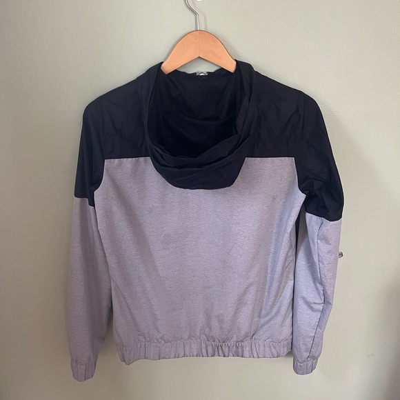 Garage Grey and Black Womens Small Windbreaker ZipUp Jacket with Hood - Picture 3 of 4